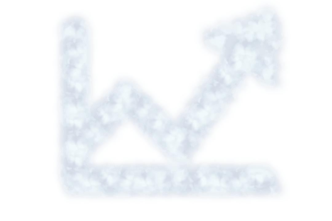 Web Traffic Growth Arrow in Cloud Style on Transparent Background