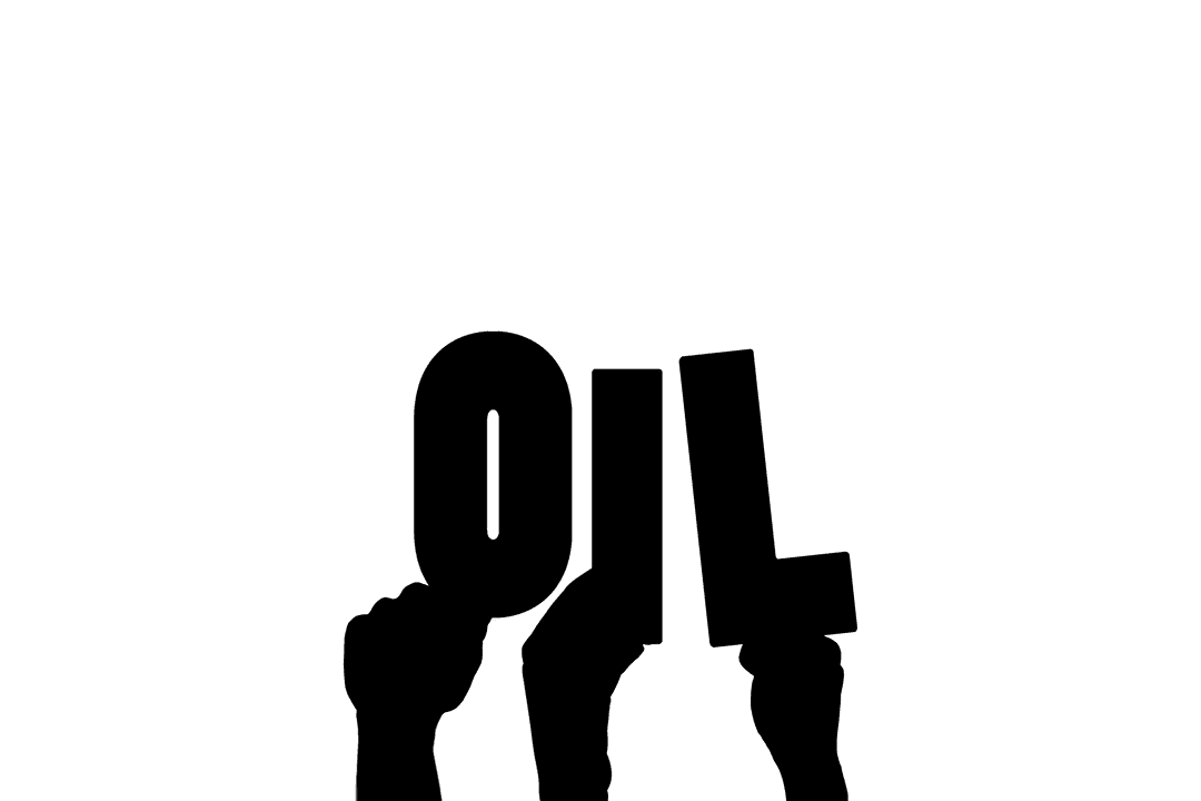 Transparent Oil Slick with Flowing Effect on Hands with Digital Style