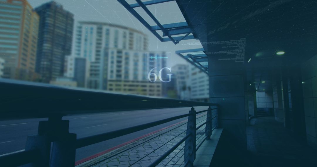 Futuristic 6G Technology Displayed Over Urban Landscape