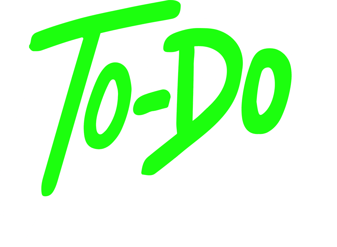 Green To-Do Text with White Scribbles on Transparent Background