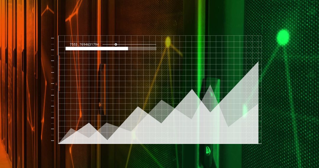 digital data processing on server with growth chart overlay - Free Images, Stock Photos and Pictures on Pikwizard.com