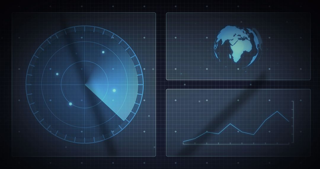 Digital Interface with Globe and Data Graphics