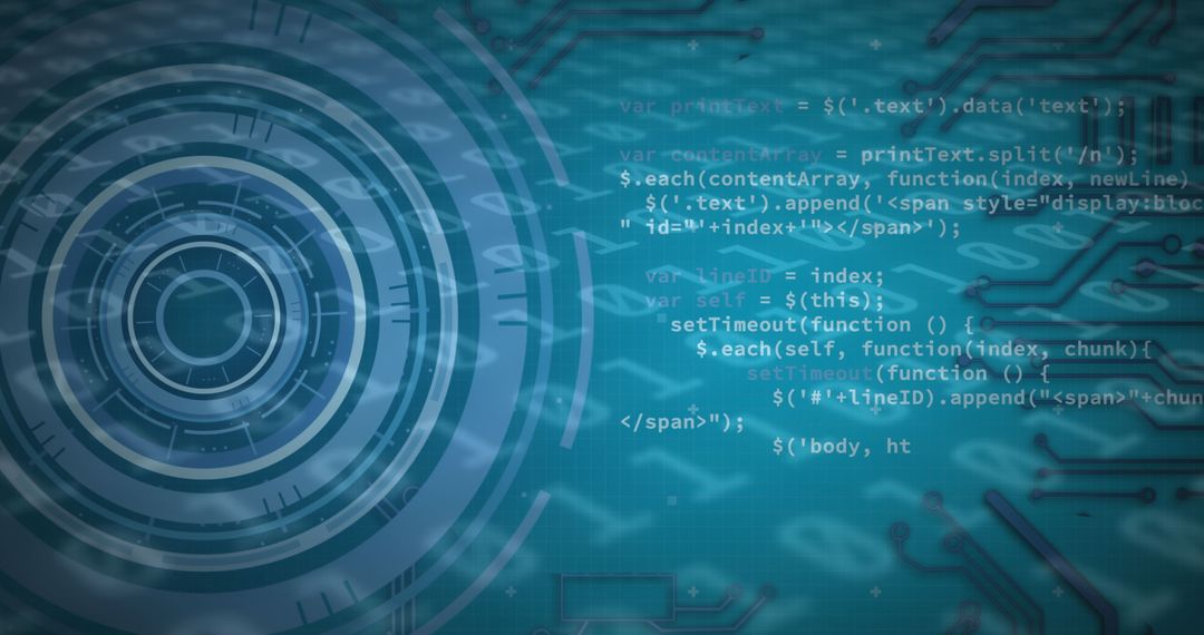 Abstract Technology Background with Binary Code Overlays - Free Images, Stock Photos and Pictures on Pikwizard.com