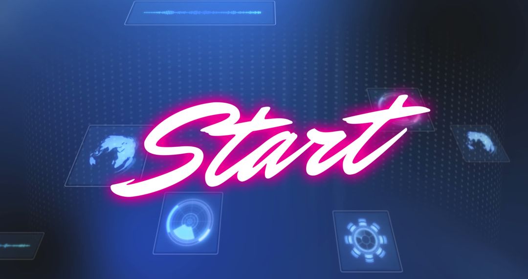 Futuristic Start Graphic with Digital Elements