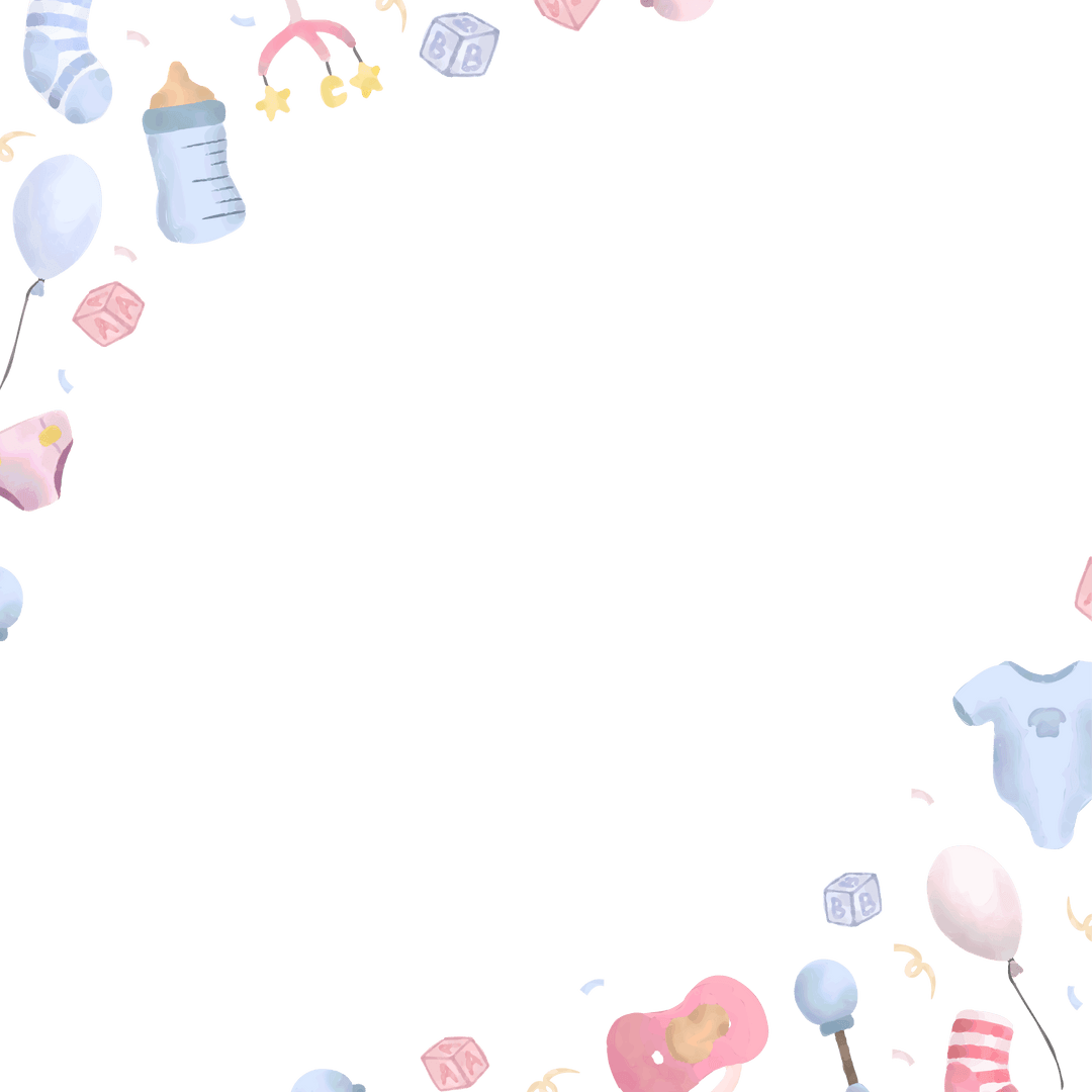 Transparent Baby Item Frame with Soft Pastels and Playful Charm