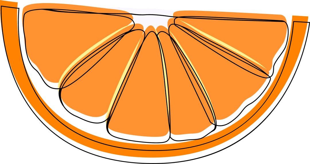 Minimalist Orange Wedge Vector Transparent Background