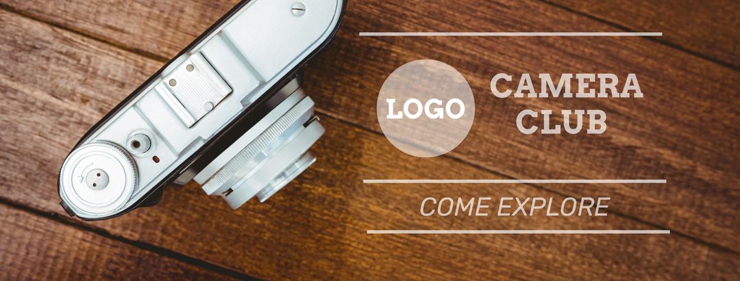 Photography enthusiasm invitation with vintage camera