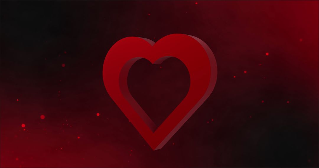 Floating Red Heart on Vibrant Red Background