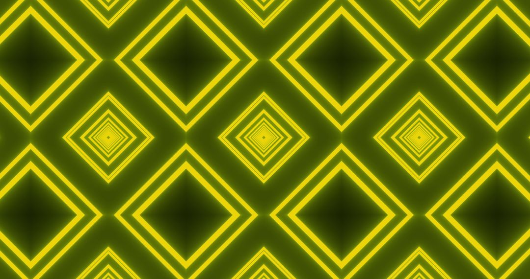 Glowing Yellow Geometric Diamond Pattern on Loop