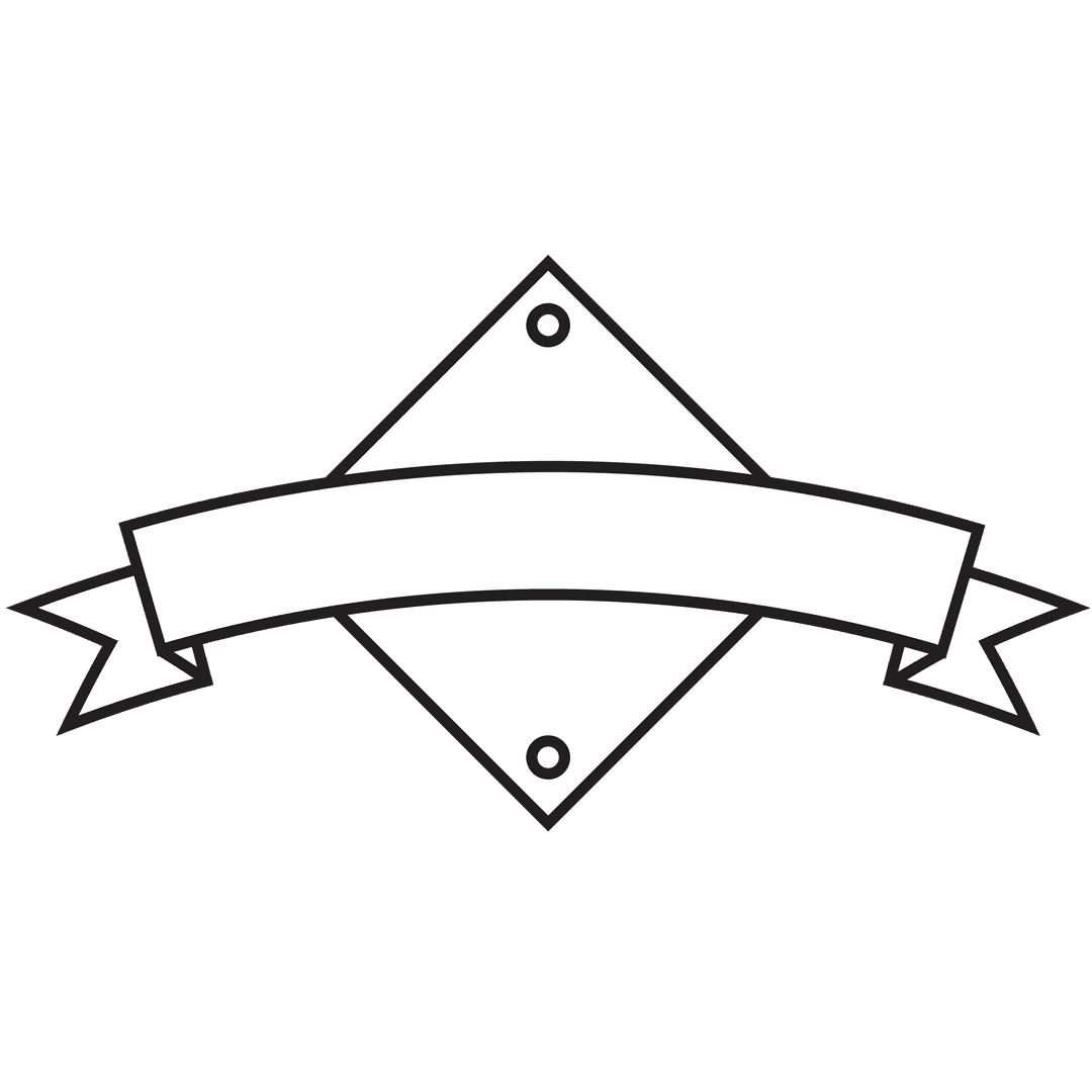 Translucent White Ribbon Banner on Geometric Background