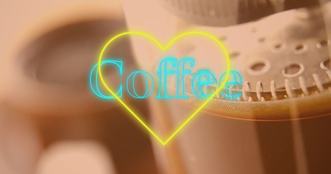 Heartwarming Cup of Coffee with Digital Neon Art