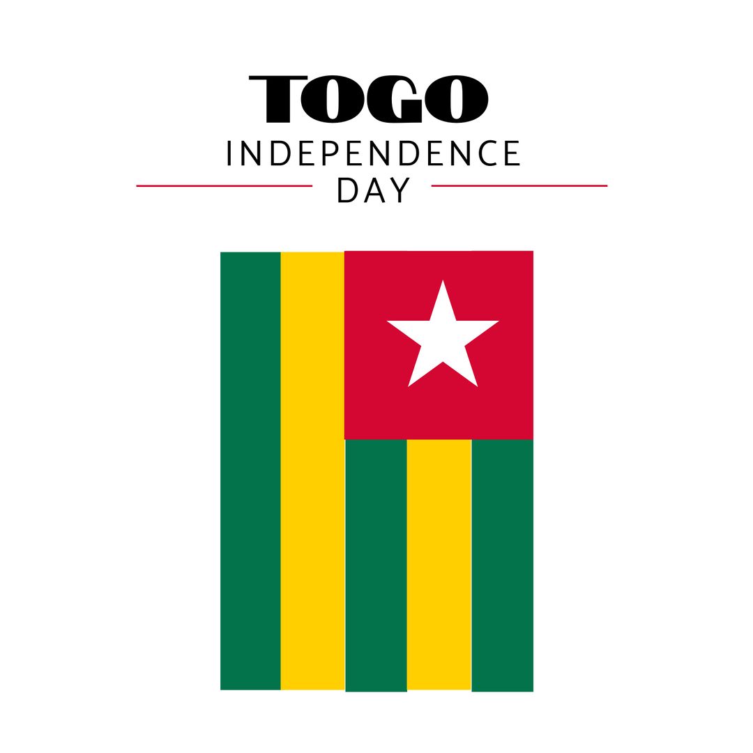 Togo Independence Day Celebration Design with National Flag