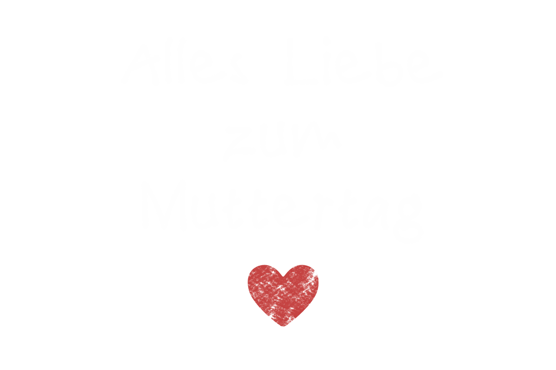 Transparent Mother's Day Digital Text with Heart Illustration