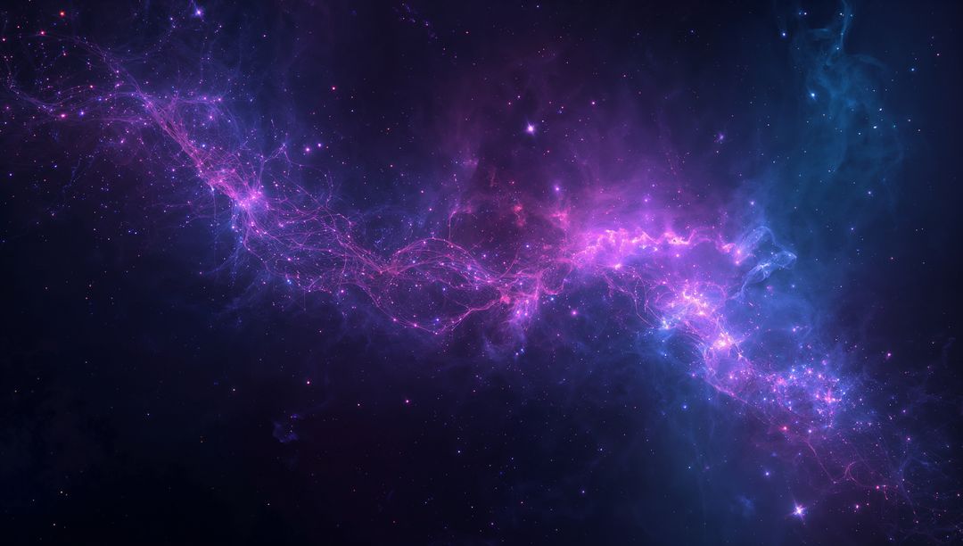 Astronomical Nebula with Glowing Gas Filaments in Cosmos