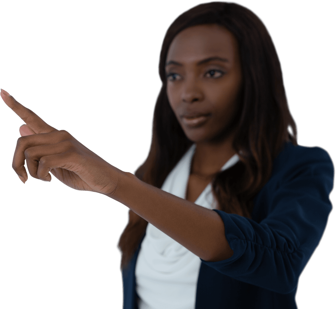 Businesswoman Using Transparent Digital Interface Screen