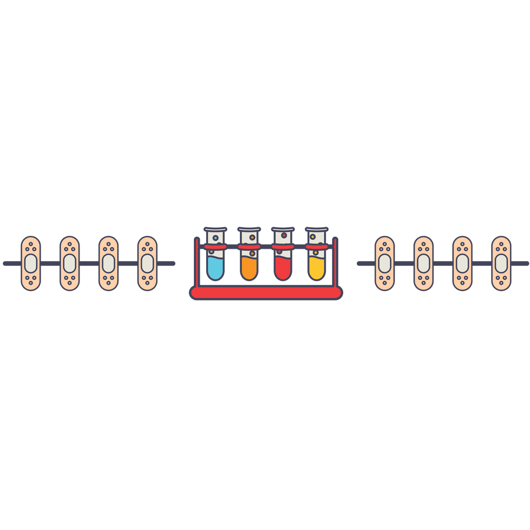 Digital Illustration of Test Flasks on Transparent Background