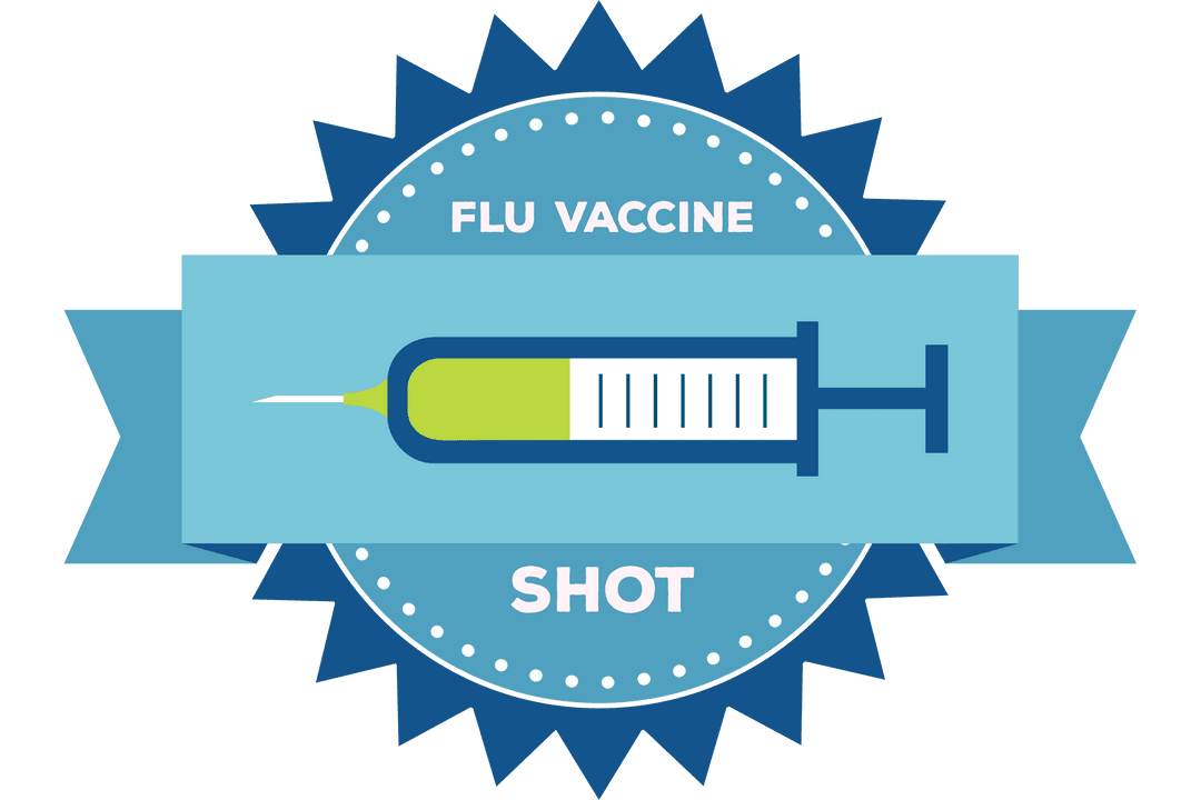 Flu Vaccine Digital Graphic on Transparent Background