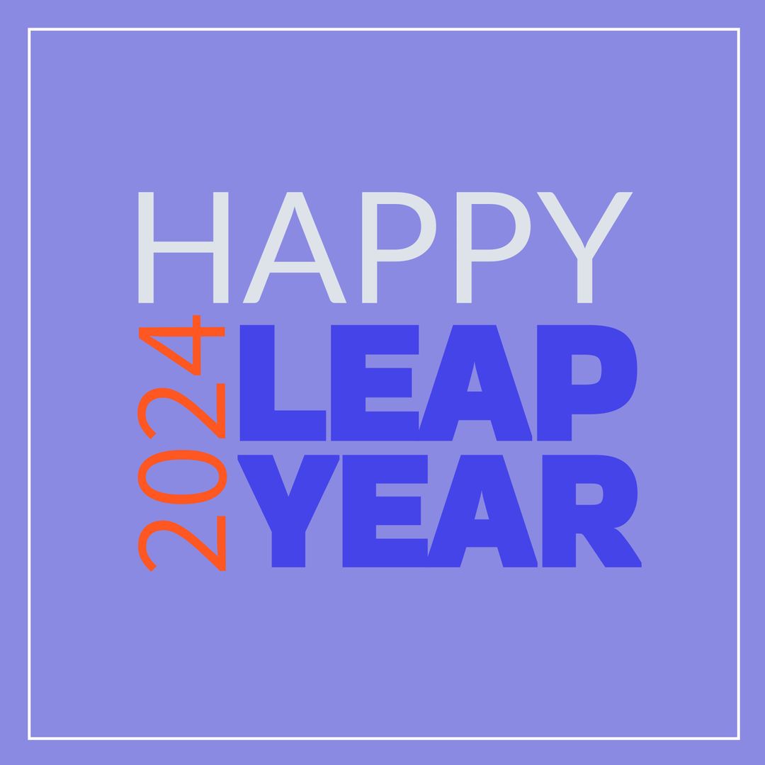 Colorful Leap Year 2024 Bold Text Celebration
