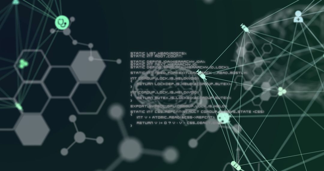 Digital Interface with Medical Icons and Molecular Structures
