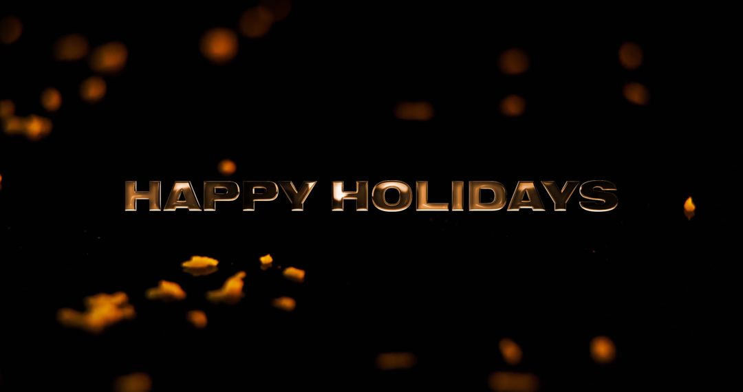 Festive 'Happy Holidays' Text with Star Shapes on Black Background
