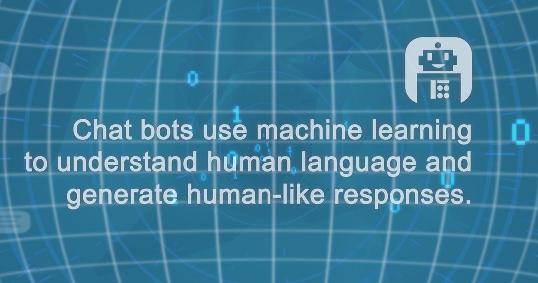 Futuristic Chatbot Technology Illustration with Text