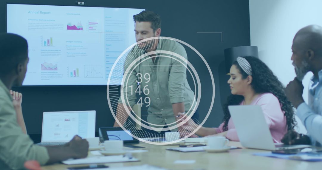 Business Collaboration with Technology Interface Display