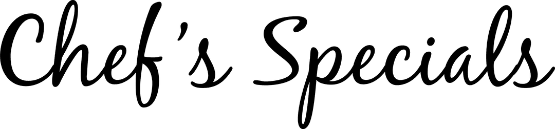 Digital Cooking Concept: Chef's Specials Text on Transparent