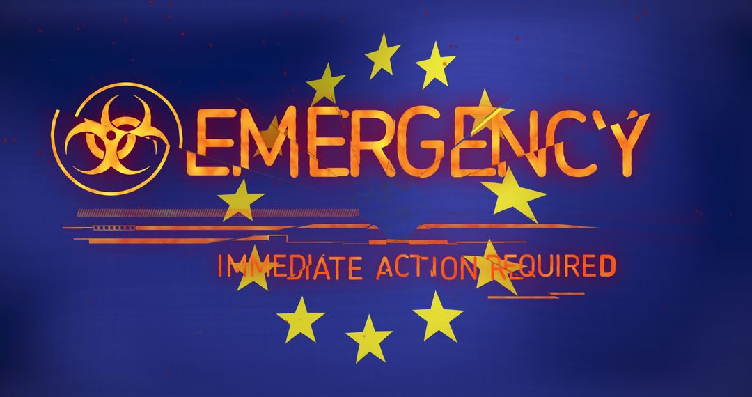 Emergency Alert Over EU Flag Highlighting Ukraine Crisis
