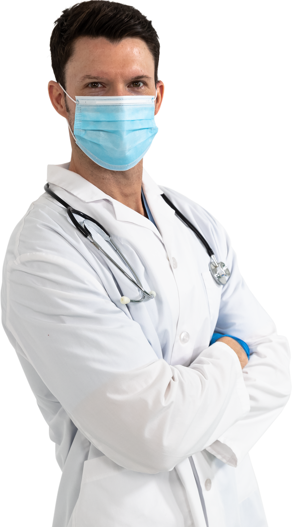 Transparent Health Worker Wearing Mask with Stethoscope - Download Free Stock Images Pikwizard.com