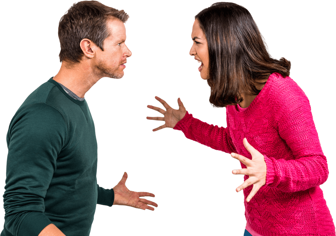 Couple Arguing in Stressful Interaction Transparent Background