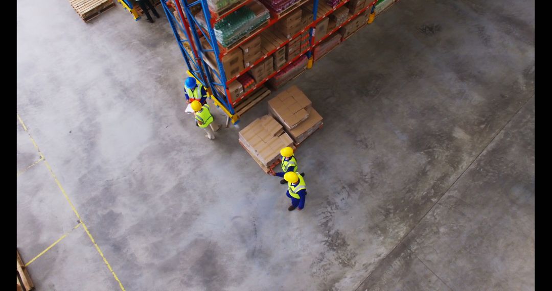 Warehouse Workers Inspecting Inventory in Large Storage Facility - Free Images, Stock Photos and Pictures on Pikwizard.com