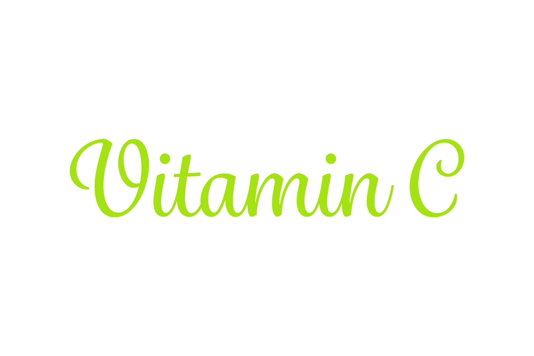 Bright Green Vitamin C Text Isolated on Transparent Background