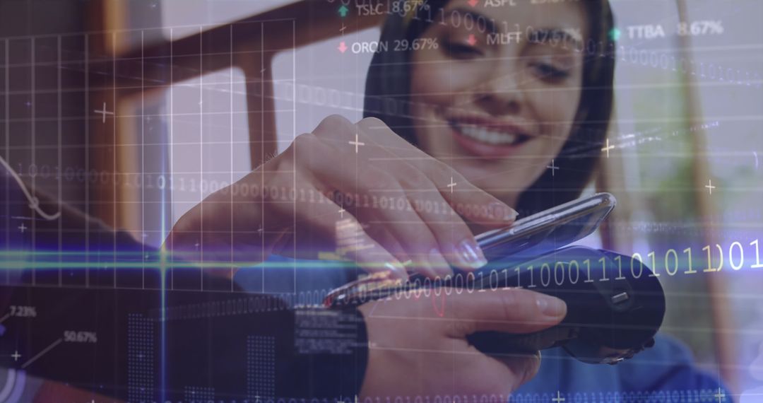 Contactless Payment with Smartphone and Digital Graph Overlays