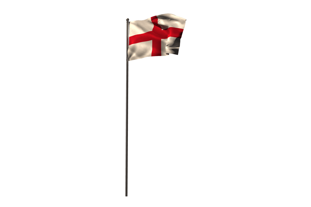 English Flag Waving on Clear Background Vector Illustration