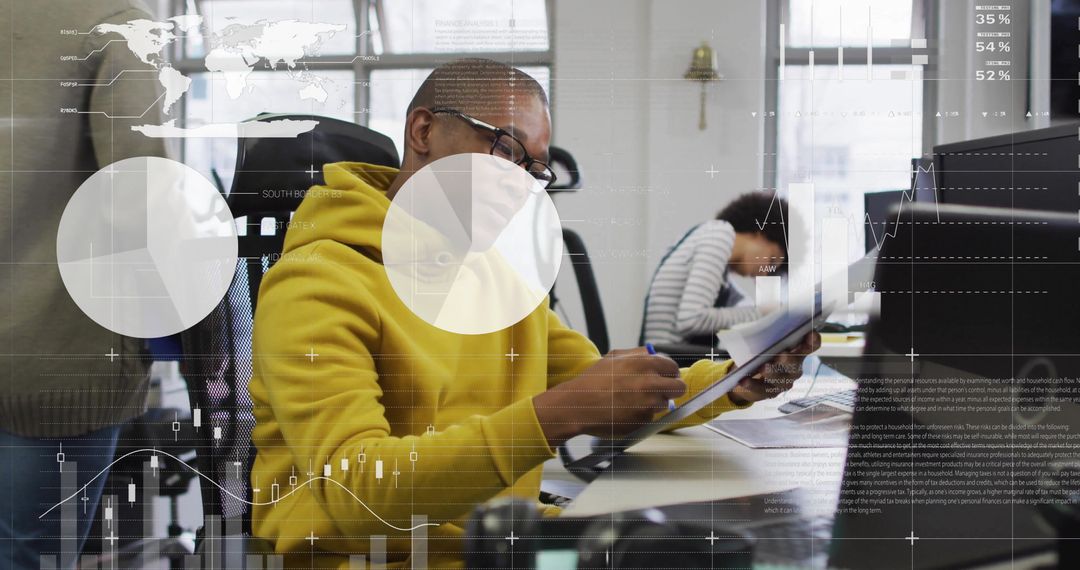 Professional Analyzing Data in Modern Office Environment