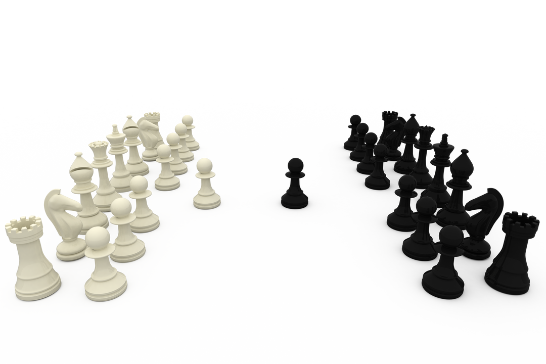 Transparent Black and White Chess Pieces Confrontation - Download Free Stock Images Pikwizard.com