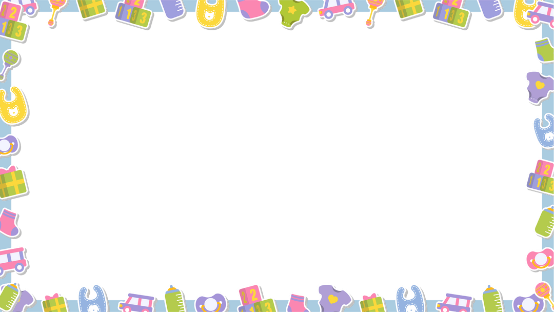 Transparent Nursery Border Featuring Baby Themed Icons on Colorful Canvas