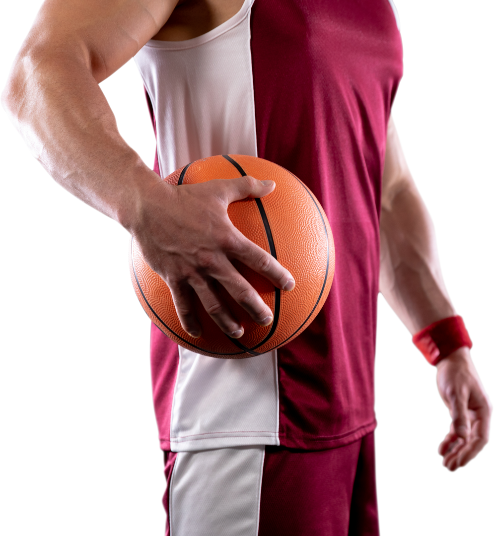 Transparent Basketball Player Holding Ball against Hip in Action Pose - Download Free Stock Images Pikwizard.com