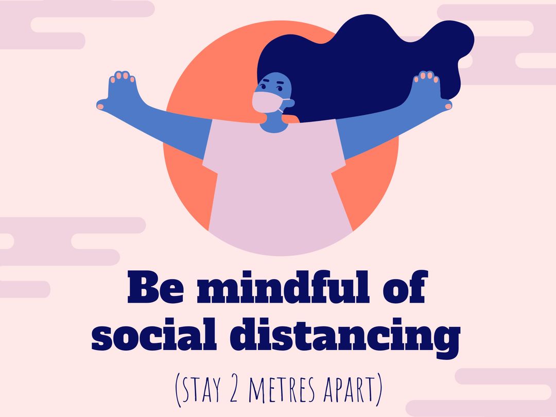 Illustration Emphasizing Social Distancing Awareness