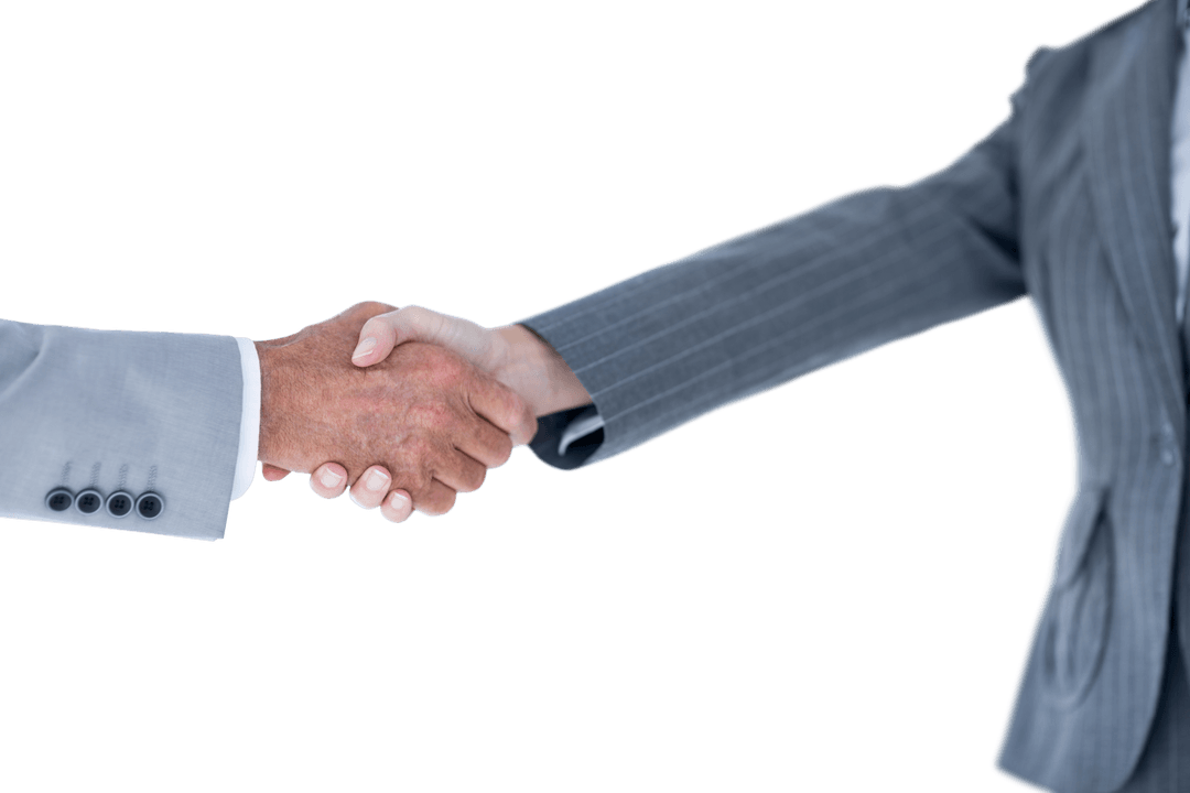 Transparent Handshake between Entrepreneurs in Business Attire