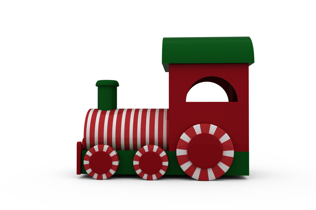 Red and Green Toy Train Illustrated on Transparent Background - Download Free Stock Images Pikwizard.com