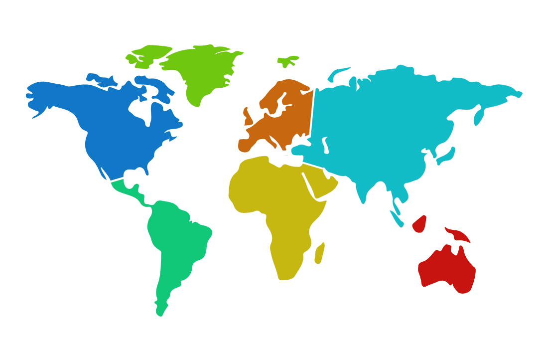 Transparent Vector Illustration of Colorful World Map Design