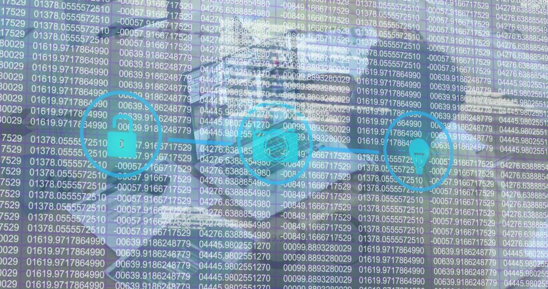 Cyber Security and Data Protection Visualization with Digital Locks