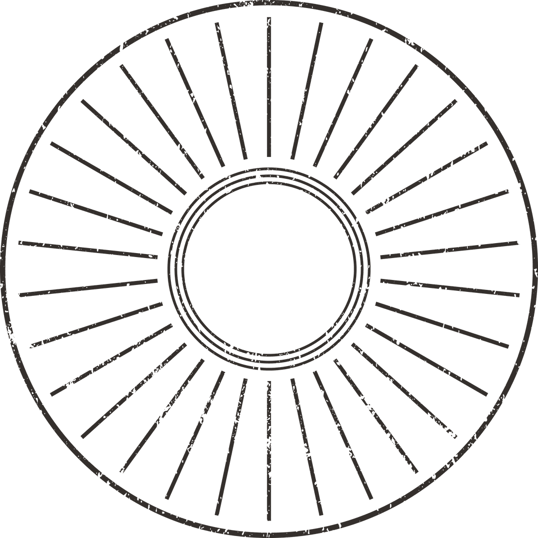 Abstract Sunburst Circle Design on Transparent Background