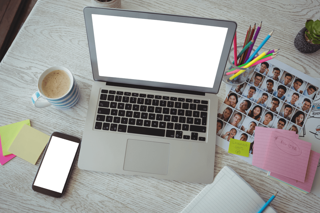 Transparent Laptop Screen Workstation with Creative Tools