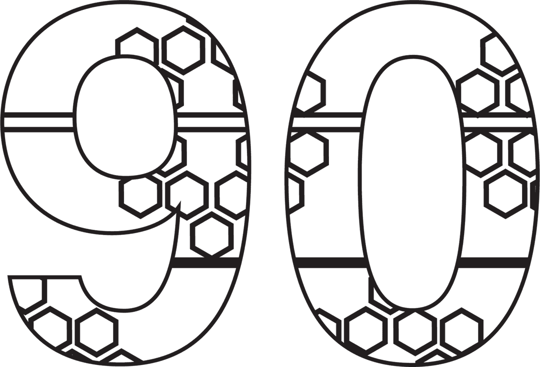 Transparent Digital Ninety Candle Outline Illustration