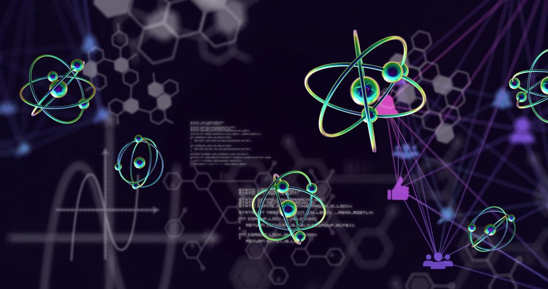 Atoms and data processing in digital space science concept