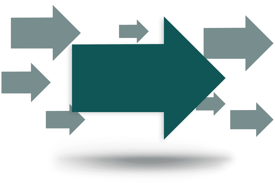 Green Arrows on Transparent Background Showing Direction