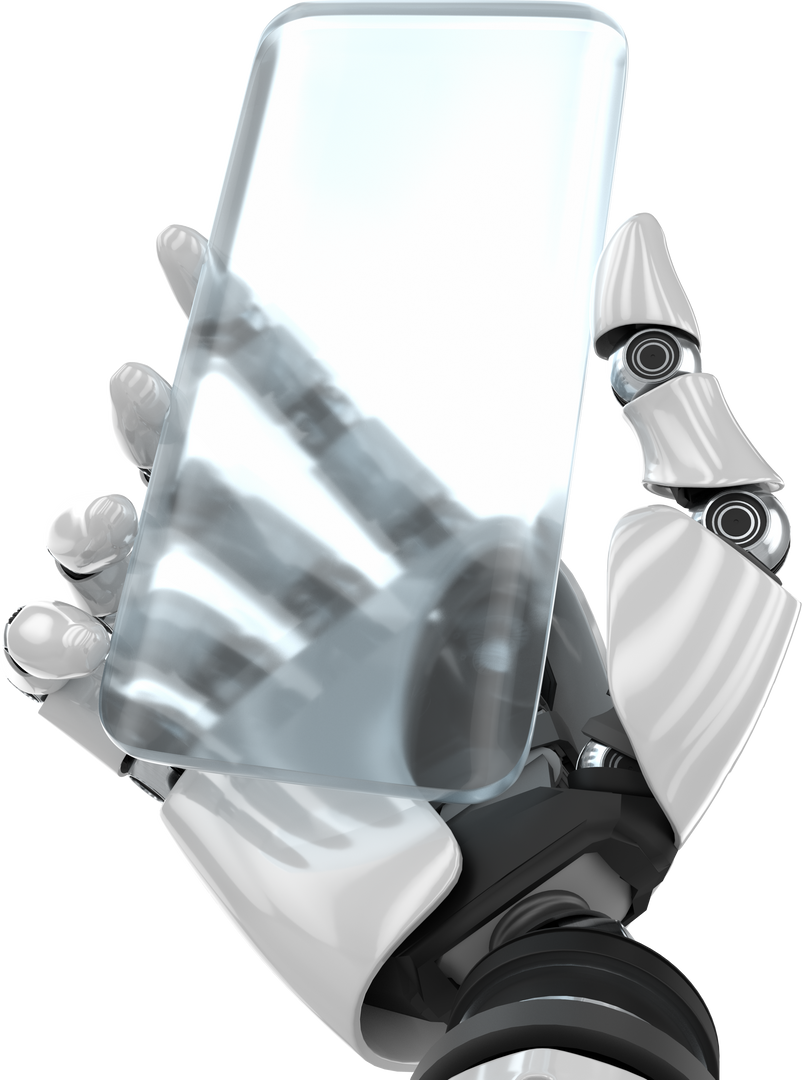 Robotic Hand Holding Transparent Smartphone Technology Concept - Download Free Stock Images Pikwizard.com