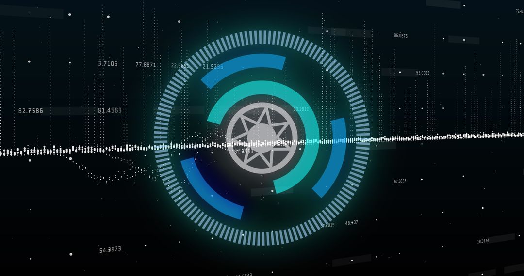 Data Processing Animation with Digital Interface Elements